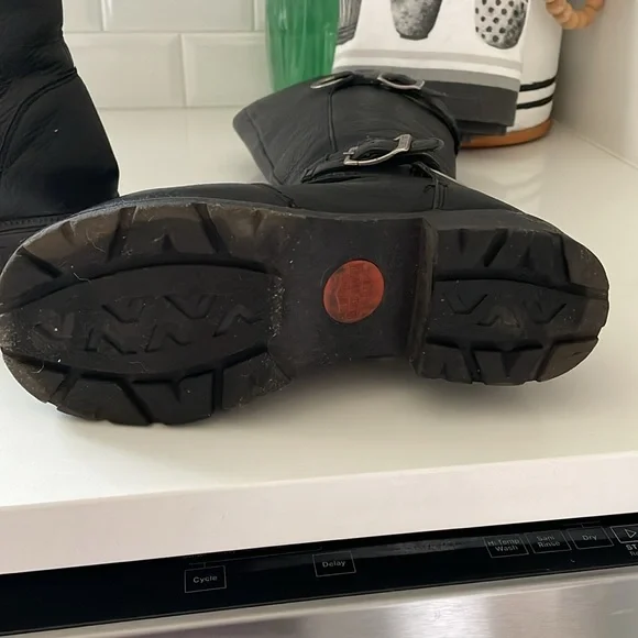 Harley Davidson Womens Boots Tall Twin Strap Sedona Black 85080 Size 6 - Picture 8 of 13